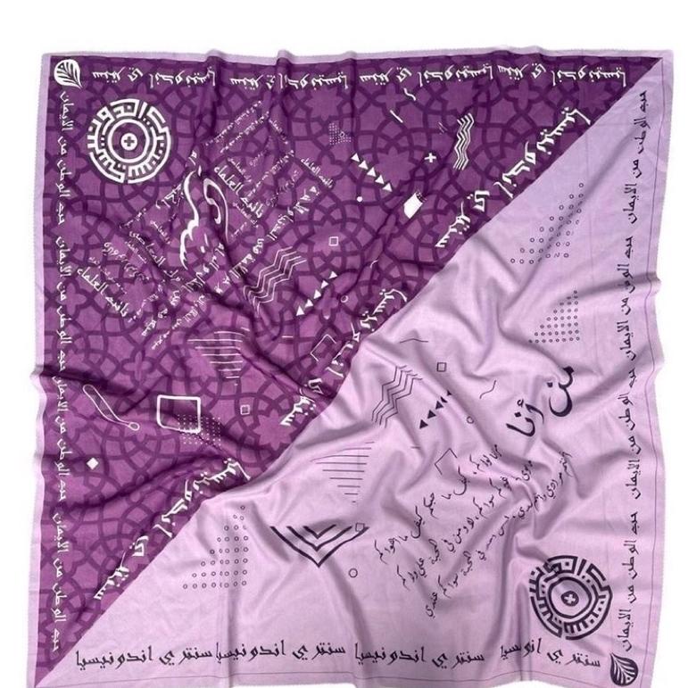 Hijab segi Empat Voal Motif Premium PATAYA man ana motip koran arab santri / jilbab Voal motif Arabi