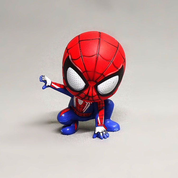 8 cm Spiderman Pvc Action Toy Figure Kartun Anime Marvel Hero Model Boneka Kawaii Cute Childer Mainan Anak Hadiah Ulang Tahun