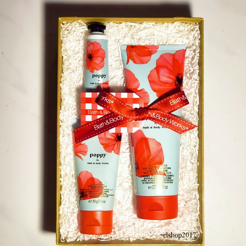 BBW POPPY GIFT SET PAKET BATH &amp; BODY WORKS