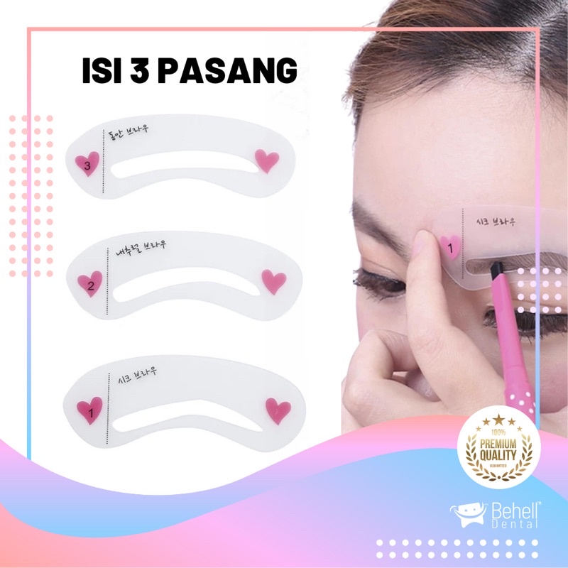 3Pasang ALAT CETAK ALIS / PENCETAK / CETAKAN MINI BROW CLASS / CETAKAN BROWN / Eyebrow Stamp BEHELLDENTAL