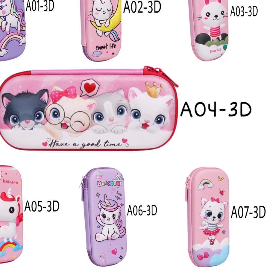 

3NYⓃ kotak pensil 3D import tempat pensil hardcase anak-anak Barang Bagus