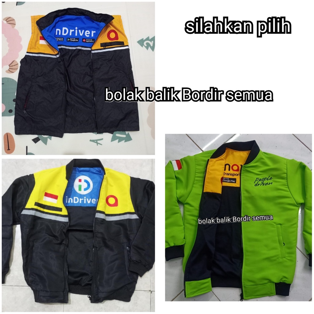 Helm Indriver bukan foto REAL PIC bordir semua bolak balik