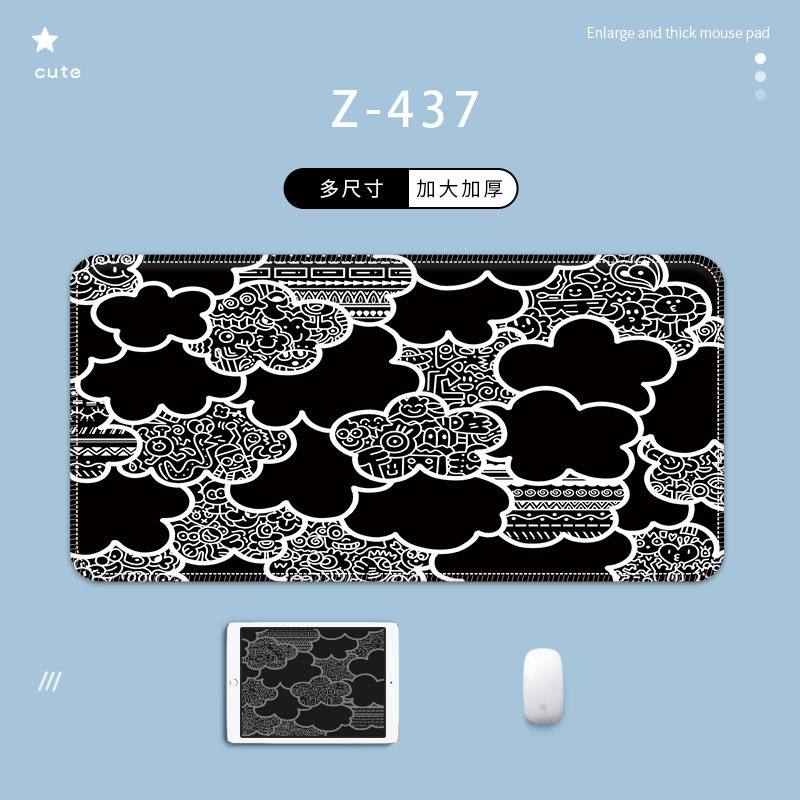 Graffiti Series Ukuran Besar Mouse Pad Kartun Art Laptop Keyboard Pad Anti-slip Seaming Desk Pad Oversized