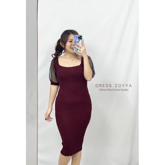 MDLV ~ Dress Zoyya Rajut combi Lace Bodycon