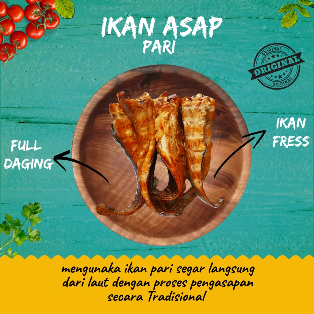 Jual Ikan Asap Pari Ikan Pe Khas Lampung Tidak Bau Pesing Shopee