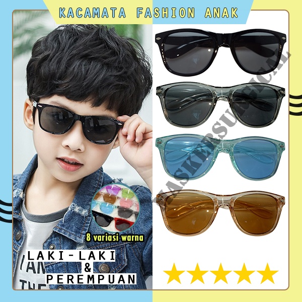 COD - Kacamata Anak Hitam Korea Murah Cowok Cewek Fashion Black Sunglass Kacamata Anak laki-laki Per