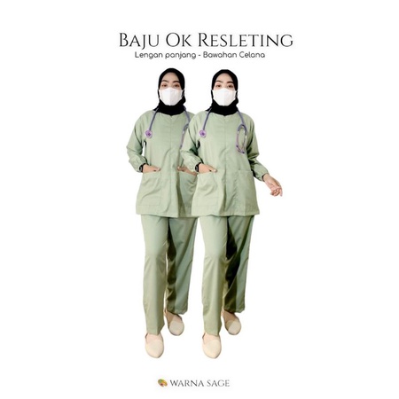 Baju Ok Resleting Toyobo// Baju jaga resleting// Baju perawat resleting//