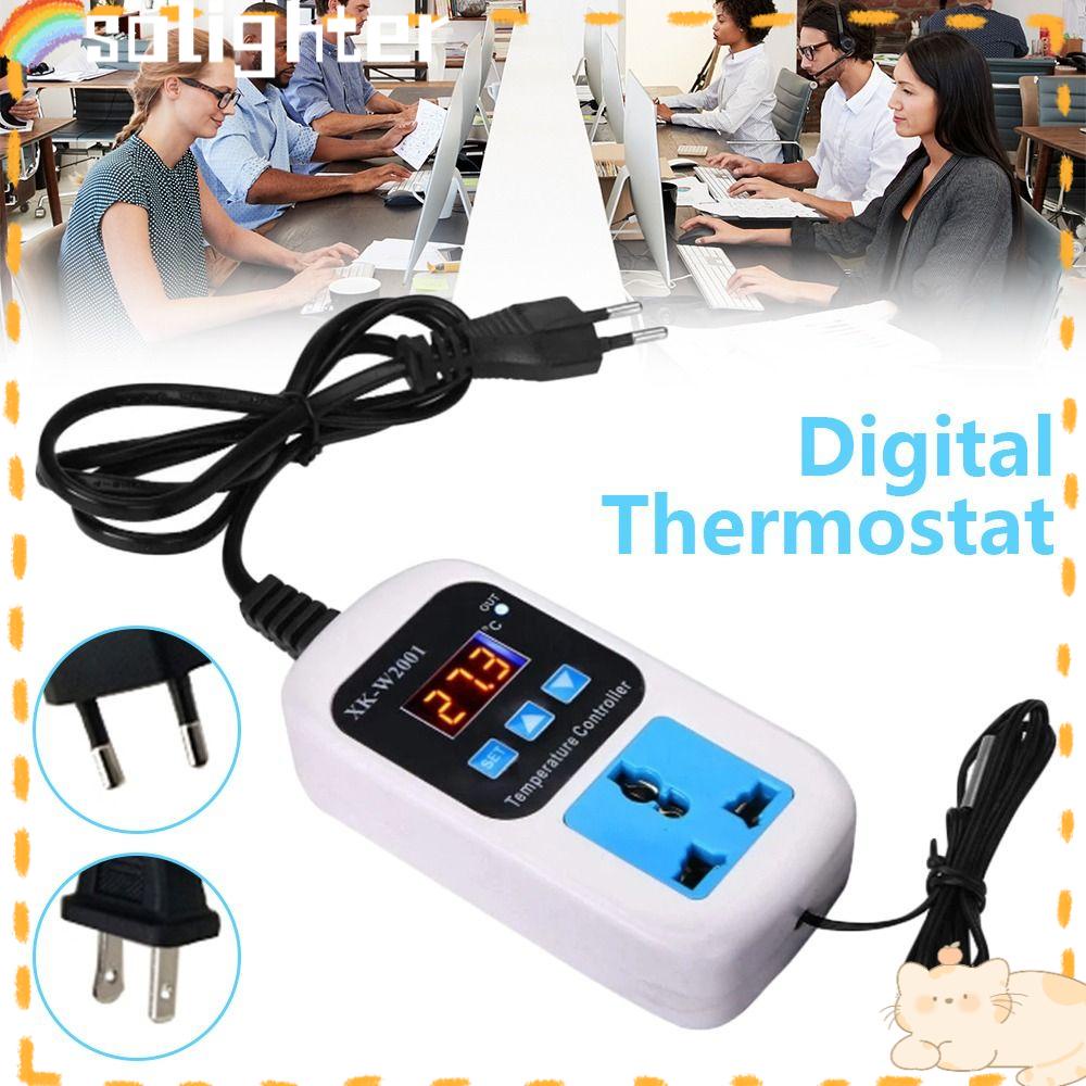 Solighter Termostat Digital Thermostat Microkomputer Outlet NTC Sensor US/EU Plug Adjustable Thermoregulator Relay