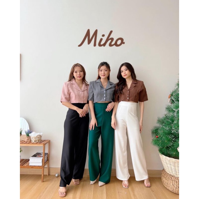 HERLAST 9228 MIHO CROP TOP // KEMEJA CROP WANITA COTTON LOUBOTIN PREMIUM