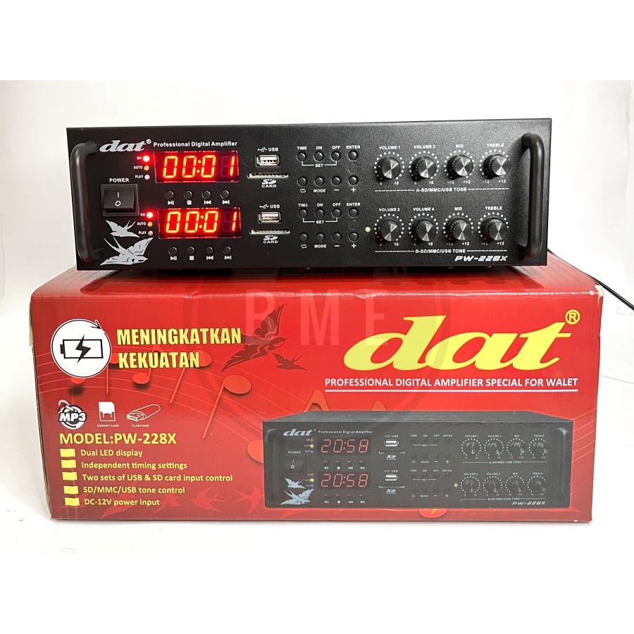 Ampli Walet Mesin Panggil Amplifier DAT PW 228X Timer Charger Aki