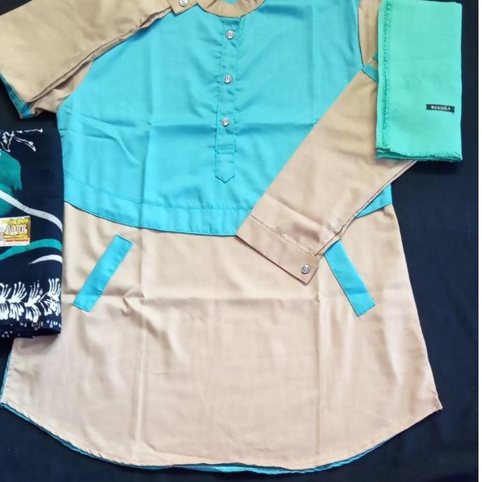 New Set Tunik Kombinasi // Setelan Santri // Set Santri Putri