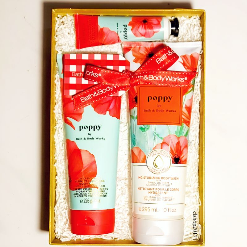 BBW POPPY GIFT SET PAKET BATH &amp; BODY WORKS