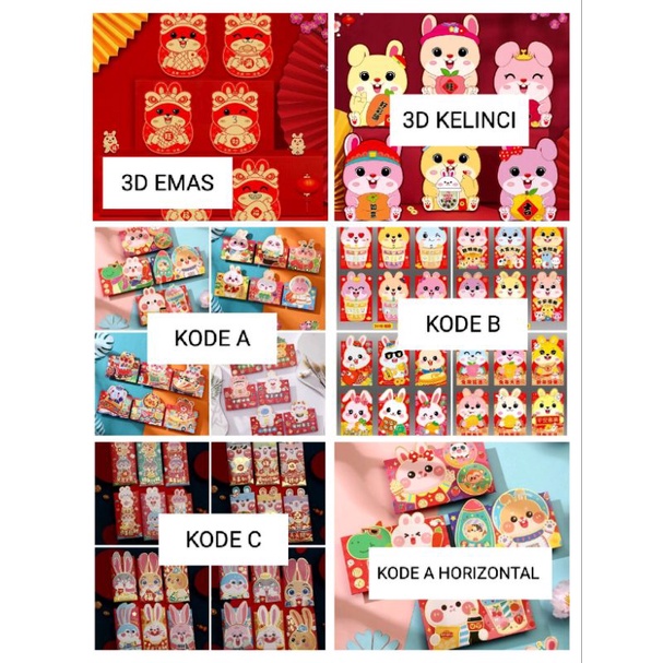 ANEKA ANGPAO IMPORT ISI 6 PCS MIX MOTIF