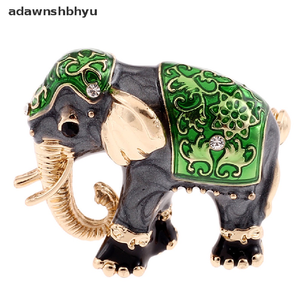 Adawnshbhyu Hewan Enamel Kristal Gajah Bros Pin Wanita Kostum Buket Pin Perhiasan ID