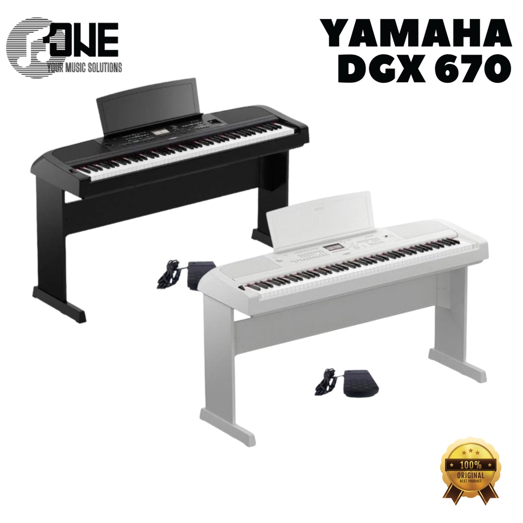 Yamaha DGX670 DGX 670 Black White Digital Portable Grand Piano Original 88 Key