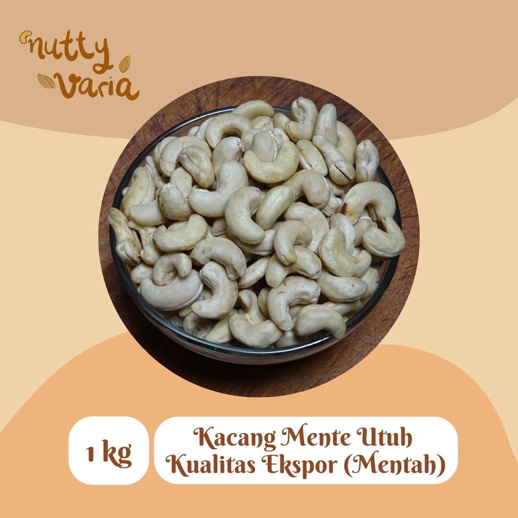 

Kacang Mente / Kacang Mede UTUH Mentah Kualitas Ekspor (1 kg)