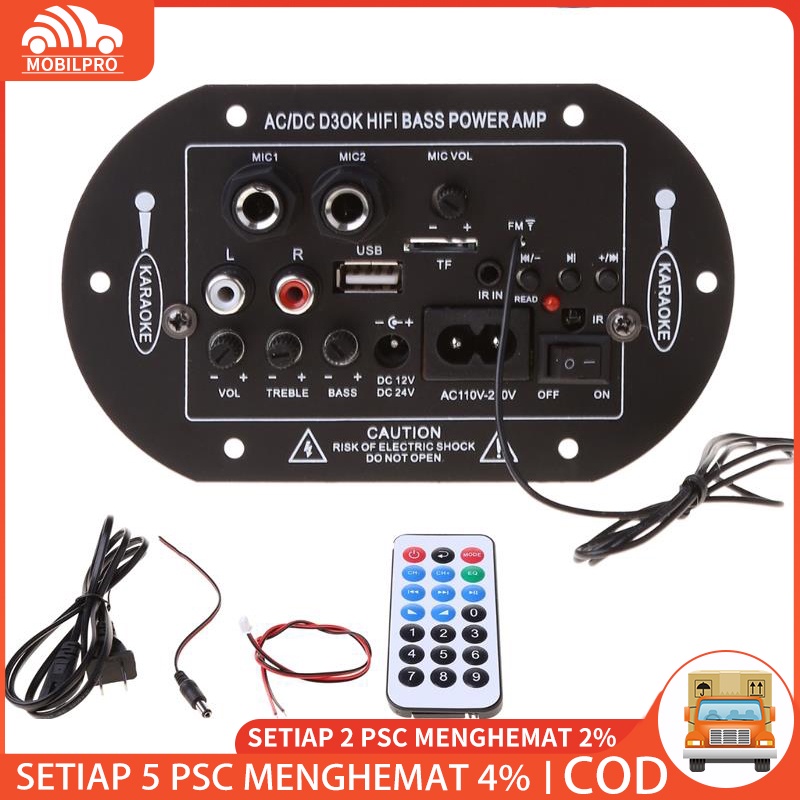 12V/24V/220V Amplifier Board Audio Bluetooth USB FM Radio TF Player Subwoofer 35W Taffstudio Amplifier