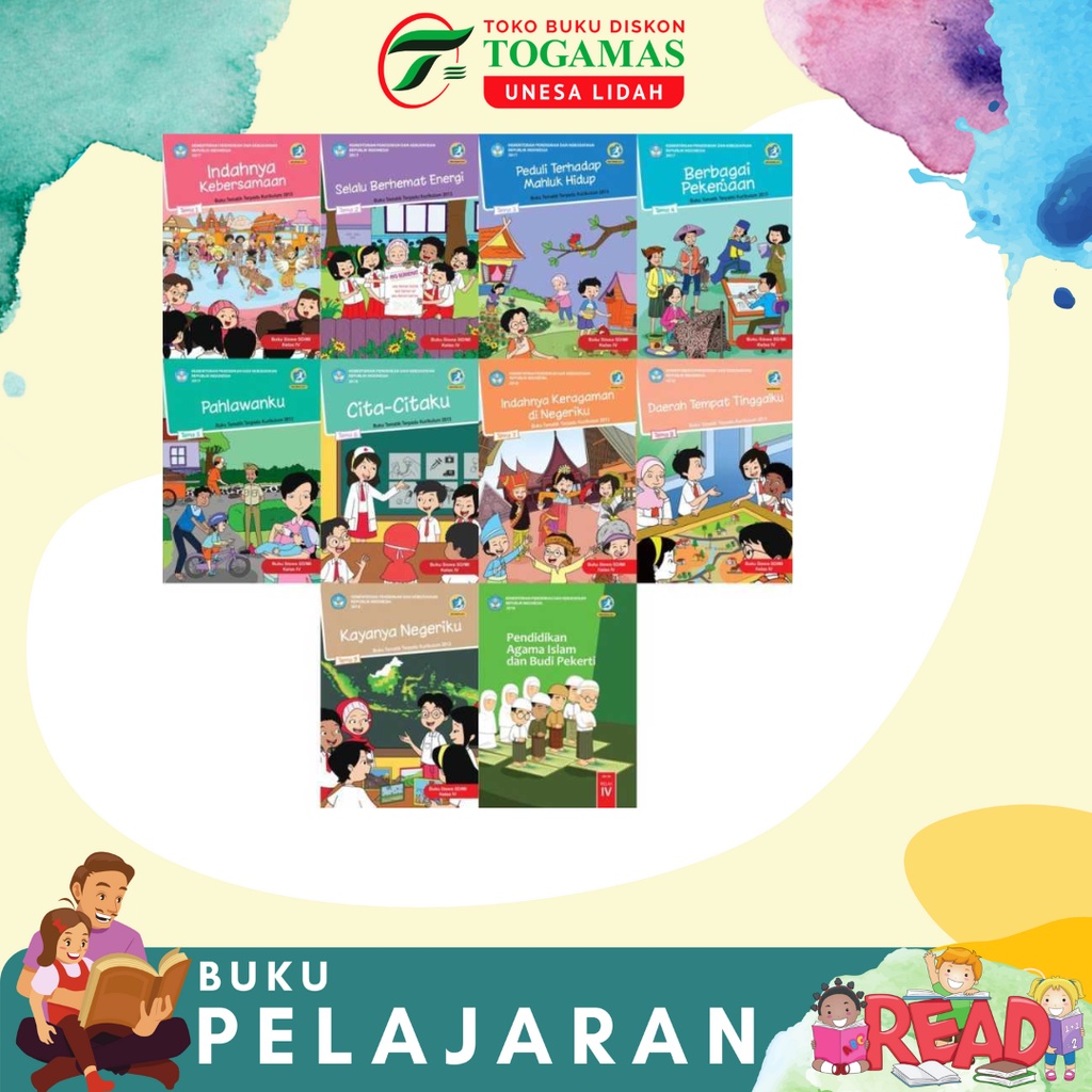 BUKU TEMA / TEMATIK SD KELAS IV TEMA 1, 2, 3, 4, 5, 6, 7, 8, 9