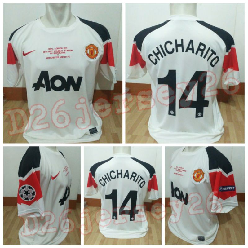 Jersey RETRO MU Final Ucll London 2011 + Nameset Font RETRO + Full Patch + MDT