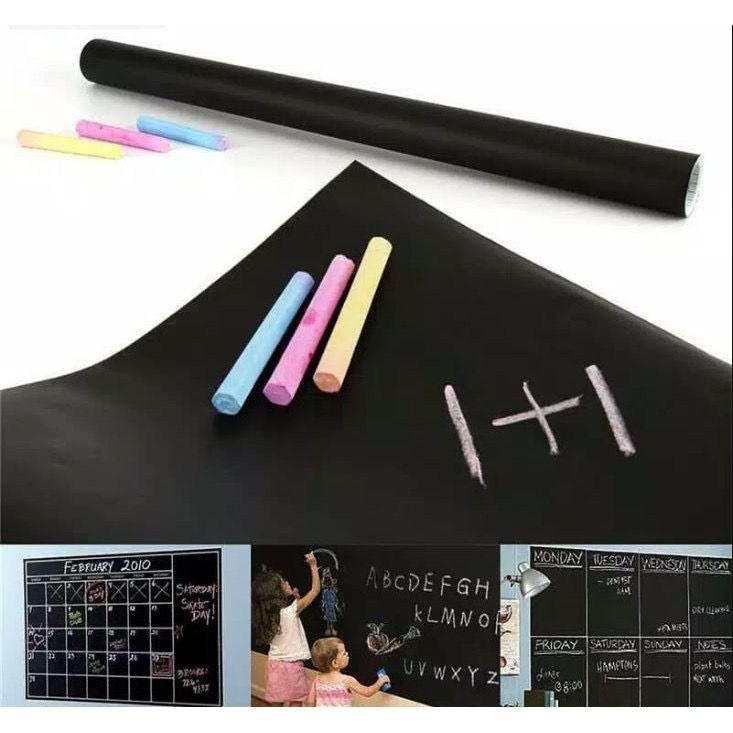 

NinetySeven Papan Tulis Black Board White Board wallpaper sticker Warna HITAM/PUTIH Size 45cm x 2m