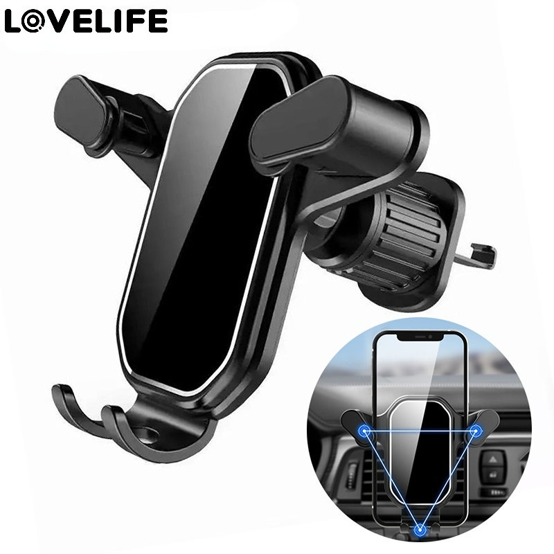 Rotasi 360 Derajat Ponsel Pintar Holder Gravity Car Phone Holder Air Vent Hook Phone Mount Car Penempatan Satu Tangan Dudukan Ponsel