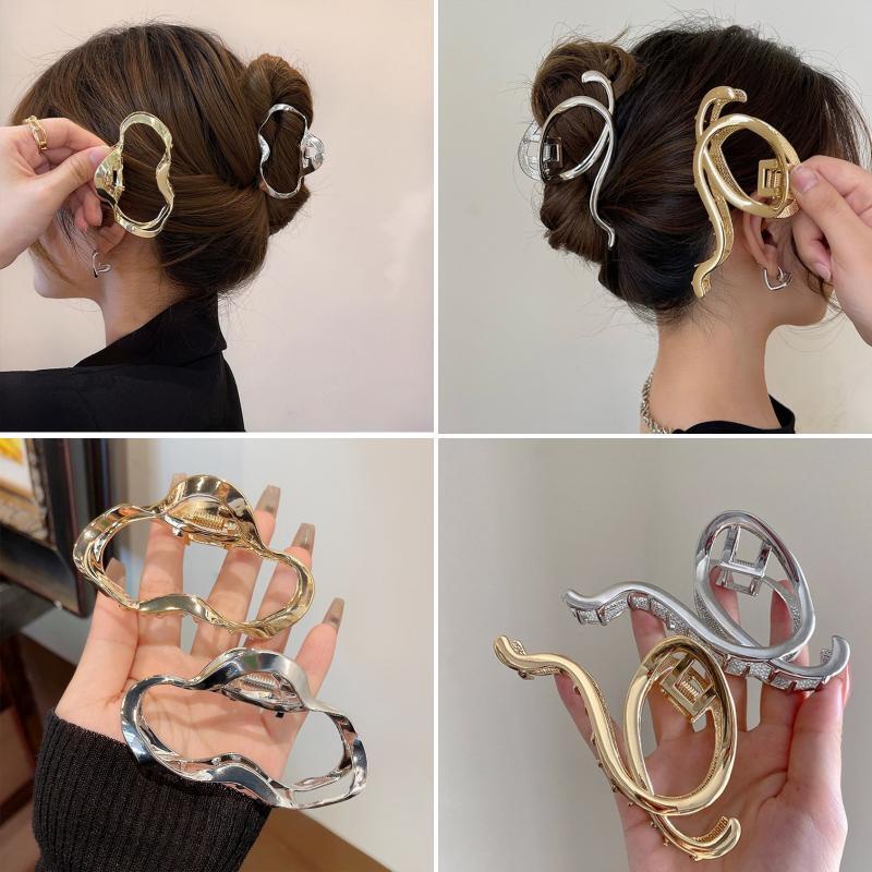 Jepit Rambut oval Geometris Logam Sederhana Dan high-end Jepit Rambut Wanita Besar Korea Ambil Klip
