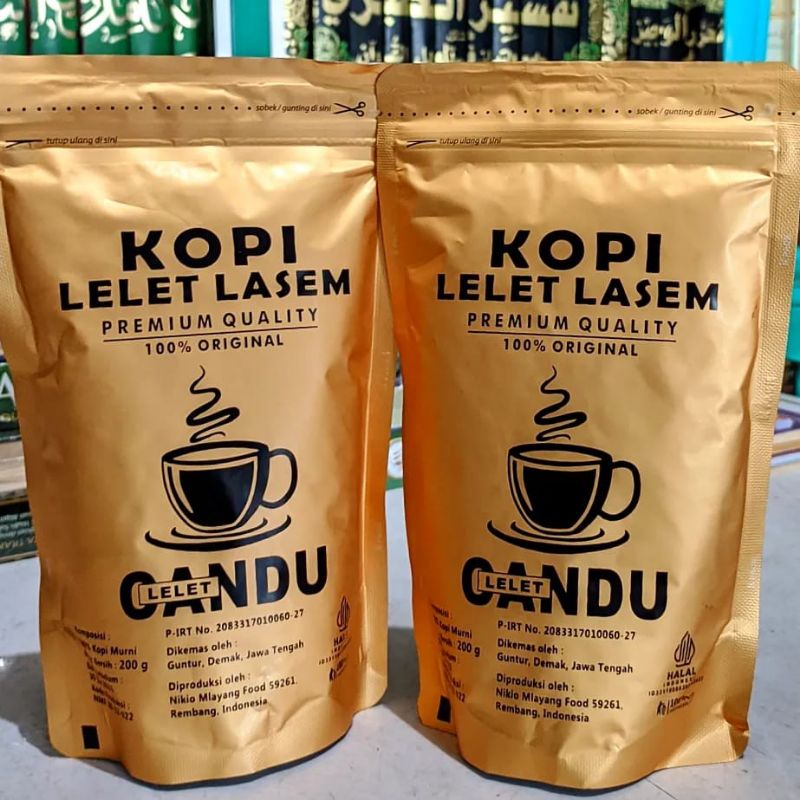 

Kopi lelet Lasem Candu kemasan 200 gram asli lasem 100 % kopi murni