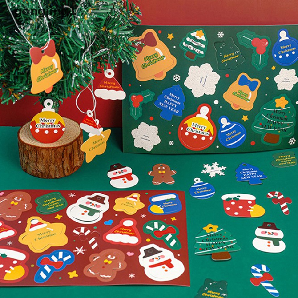 Ggg 14pcs Merry Christmas Tag Label Kado Gift Wrapping Kertas Kraft Gantung ID
