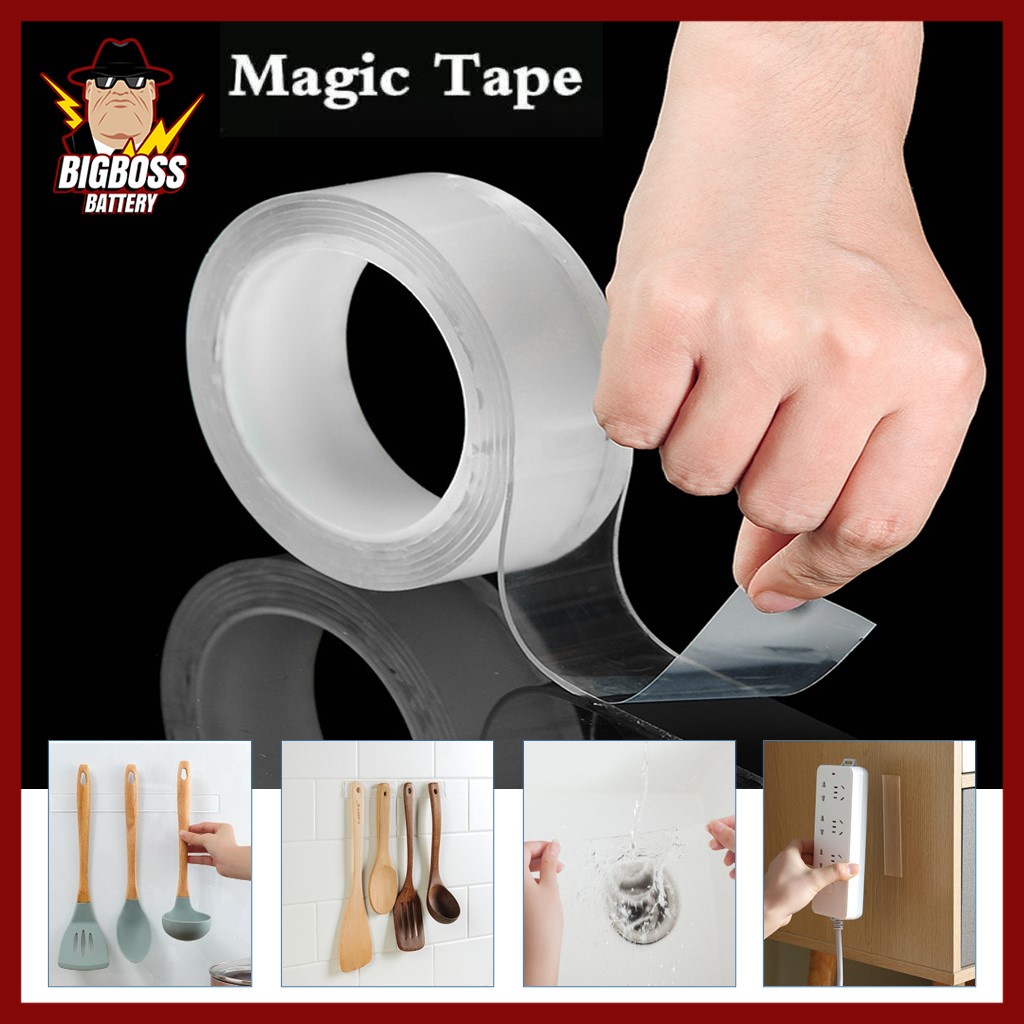 Nano Double Tape Bening Transparan Serbaguna Solasi Lakban Anti Air Gel Selotip Perekat Multifungsi