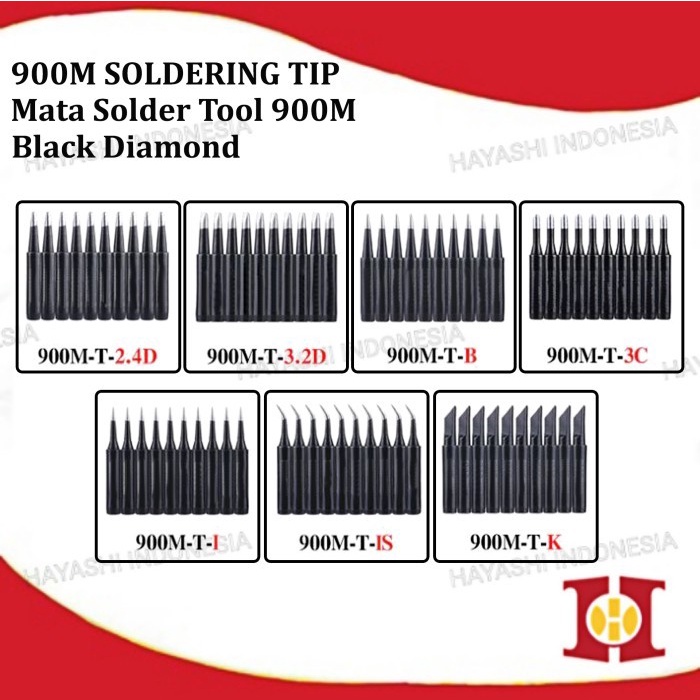 Mata Kepala Solder Station 900M Tip Head Black Diamond 936 936A 908S - 10pcs