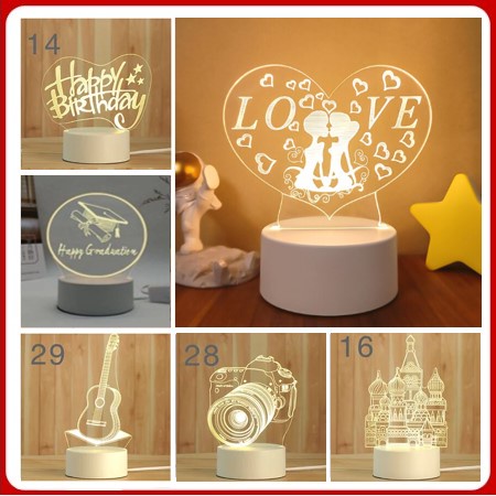 Lampu LED 3D Lampu 3D Lampu hias lampu tidur lampu pajang transparan light night led