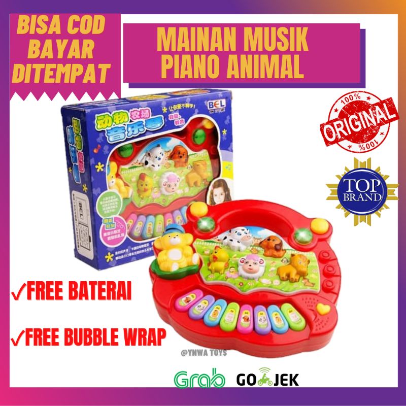 [FREE BATERAI] MAINAN MUSIK ANAK PIANO HEWAN ANIMAL/MAINAN MUSIK BAYI BABY/MAINAN EDUKASI EDUKATIF/M