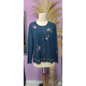 Cardi rajut Bordir Bunga