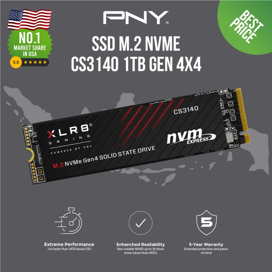 SSD PNY NVME CS3140 1TB I 2TB Gen 4.0 XLR8