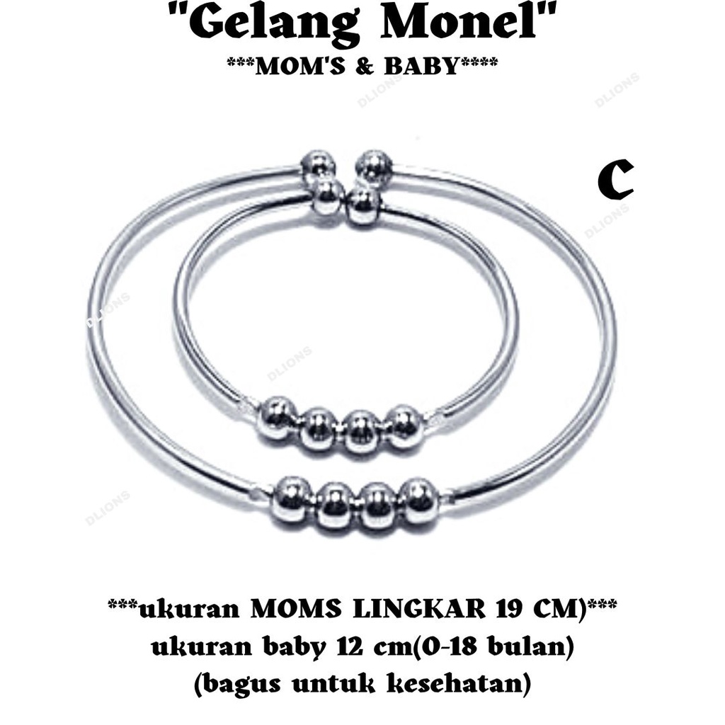 GELANG MONEL MOM'S &amp; BABY (LINGKAR GELANG 19 CM UNTU MOMS &amp; 12 CM UNTUK BABY ) TIDAK BERKARAT DAN TIDAK GATAL,BAIK UNTUK KESEHATAN