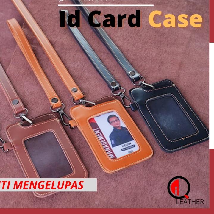 

[C-8U ♥] NAME Tag ID Card Case & Holder Terbuat Dari Kulit Sapi Asli Kulit Lanyard Termurah Berkualitas Tali Gantung papan nama tempat kartu ATM tempat gantungan foto pengenal tanda pengenal pegawai karyawan pekerja kantor perlengkapan kantor Q leather-pr