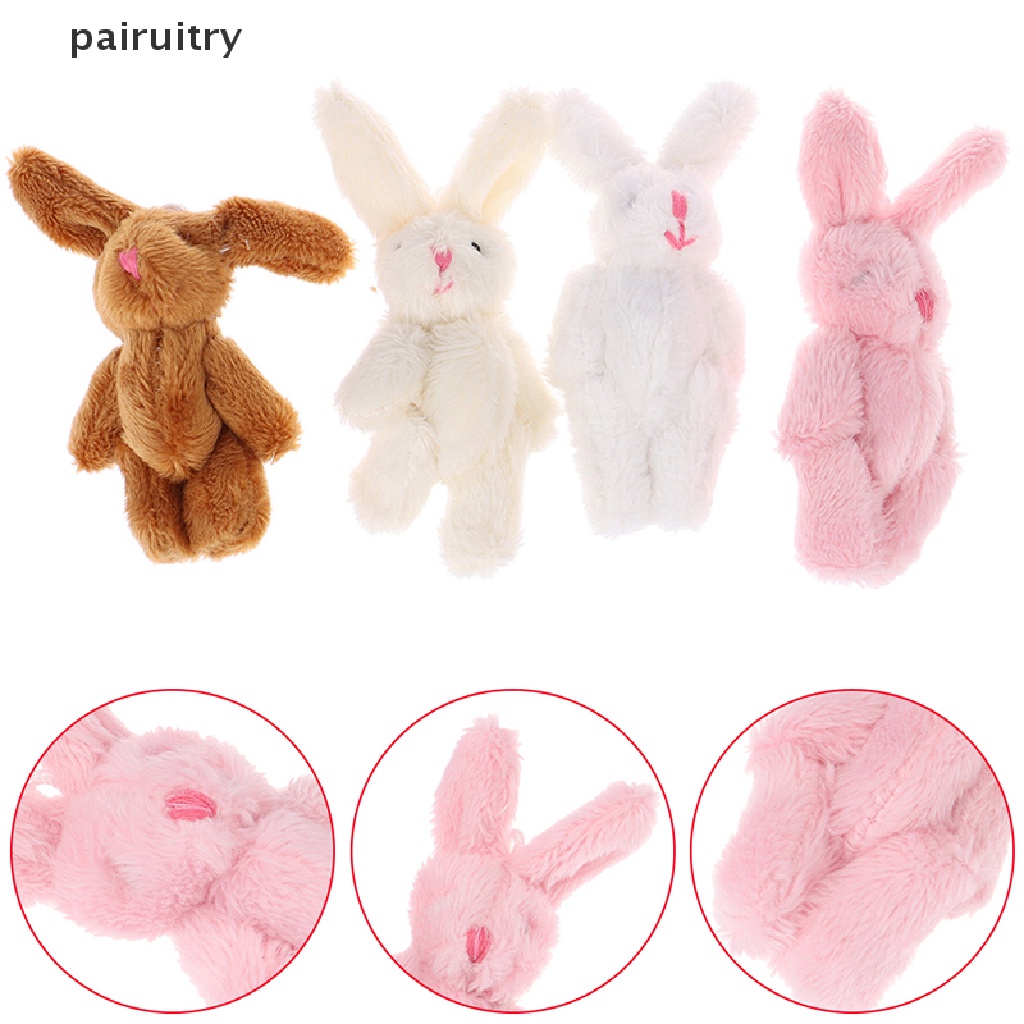 Prt 5Pcs 6cm Mini Joint Rabbit Pendant Plush Bunny Untuk Gantungan Kunci Buket Mainan Boneka PRT