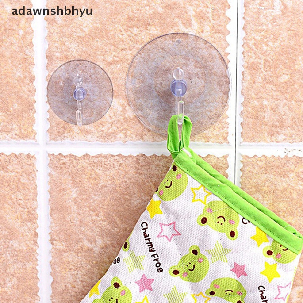 Adawnshbhyu Gantungan Kait Dinding Transparan Gantungan Dapur Kamar Mandi Suction Cup Sucker Accessorie ID