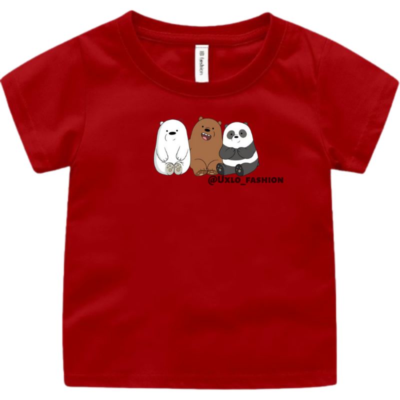 Baju Kaos Anak Perempuan Dan Laki Murah Umur 2-9Tahun Motif Kartun Bear Beruang Lucu Uxlo Fashion