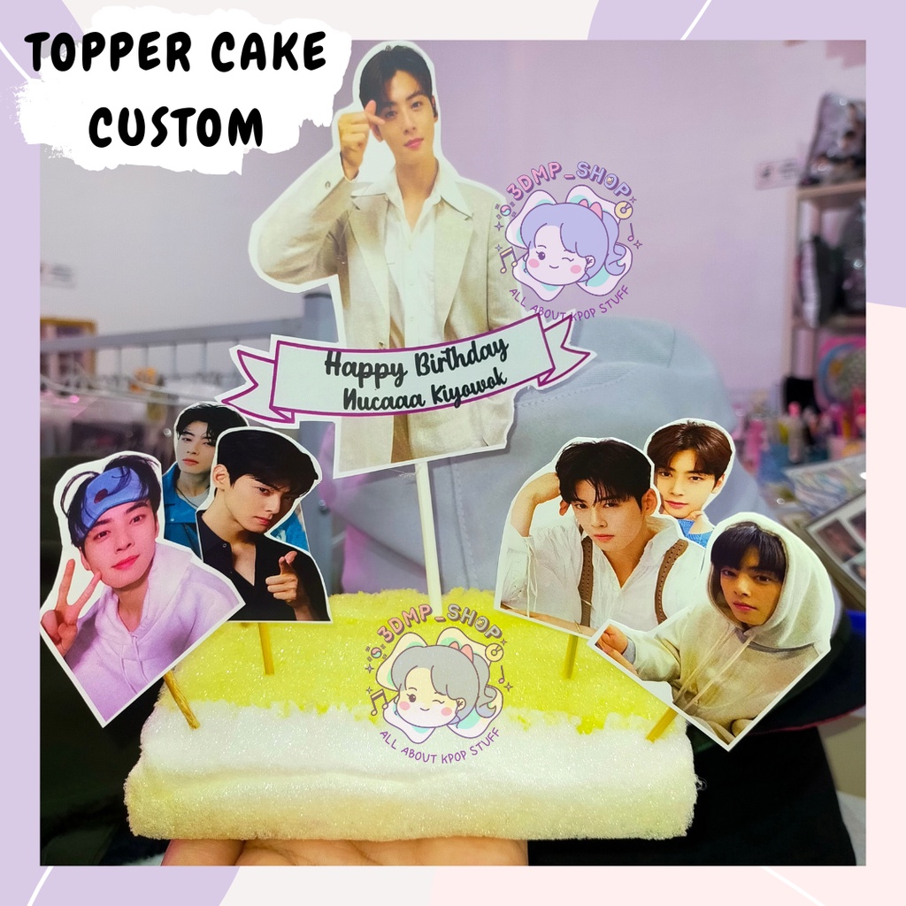 Topper Cake Kue Kpop Ulang tahun Birthday Ultah custom request gambar Astro Eunwoo