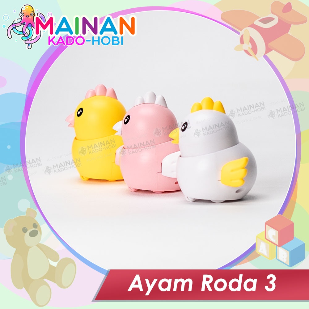 MAINAN ANAK PRESS CAR AYAM CHICKEN RODA 3