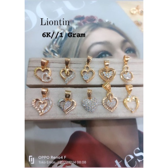 Liontin 1 Gram ll 6K KASIH TANDA KIRIM VIA CHAT SHOOPE UNTUK PILIHANNYA, JIKA TIDAK ADA PILIHAN KITA KIRIM SECARA RANDOM