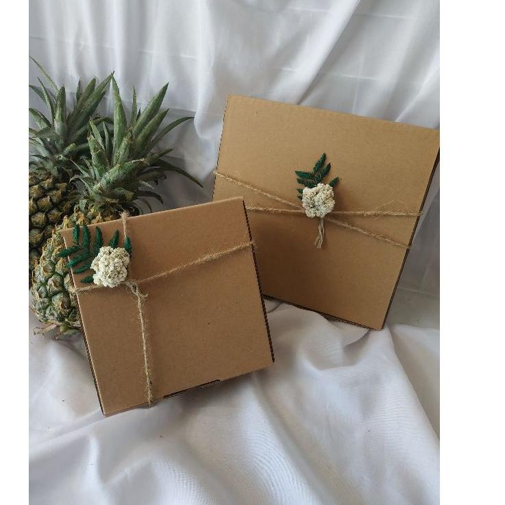 

♘ paket box hampers rustik coklat/ pembungkus kado/ bunga ede + tali き
