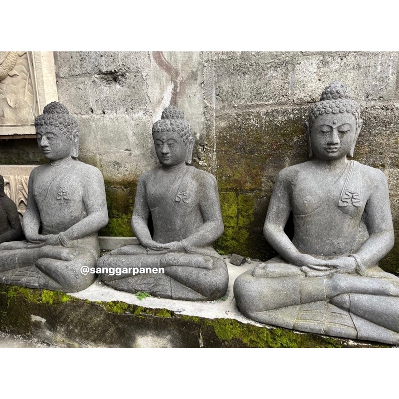 Patung Buddha Batu candi Batu hitam tinggi 85 cm
