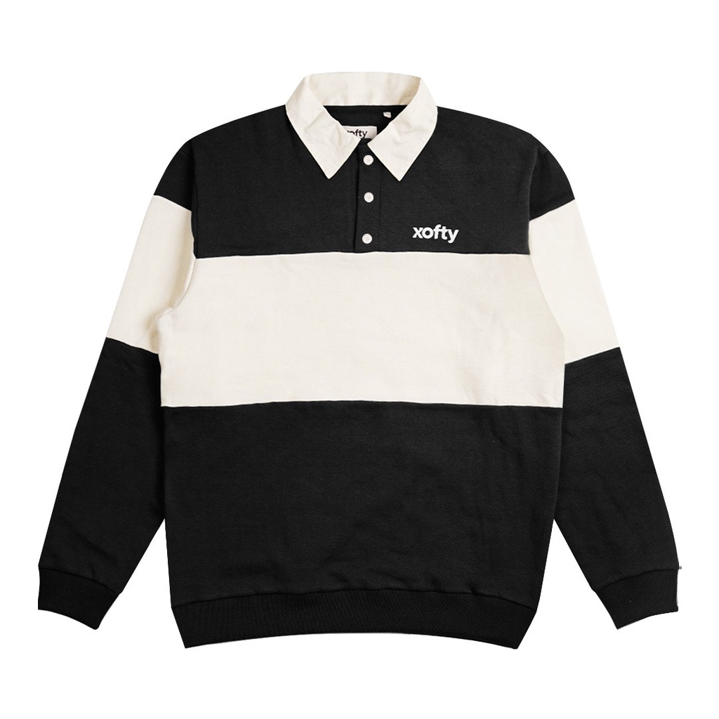 Xofty Sweater Crewneck Rugby Regular Fit Pria Dan Wanita Salvia