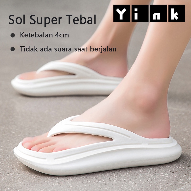 Yink Sandal Jelly Sendal Jepit Wanita Sandal Korean Import Jelly Soft Slippers Antislip Elastic Empuk EVA / Sandal Rumah Karet Soft Slipper / Sandal Slop Kamar Empuk Nyaman Tebal