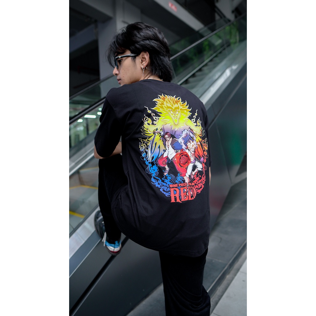 T-SHIRT | KAOS OVERSIZE | FILM  RED | SHANK | LUFFY | ONE PIECE | OVERLIMIT