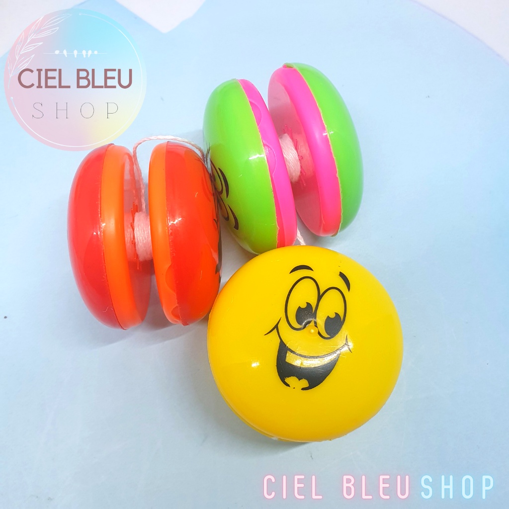 YOYO SMILE PLASTIK / MAINAN YOYO EMOJI 5 CM ECER TERMURAH / CIEL BLEU SHOP