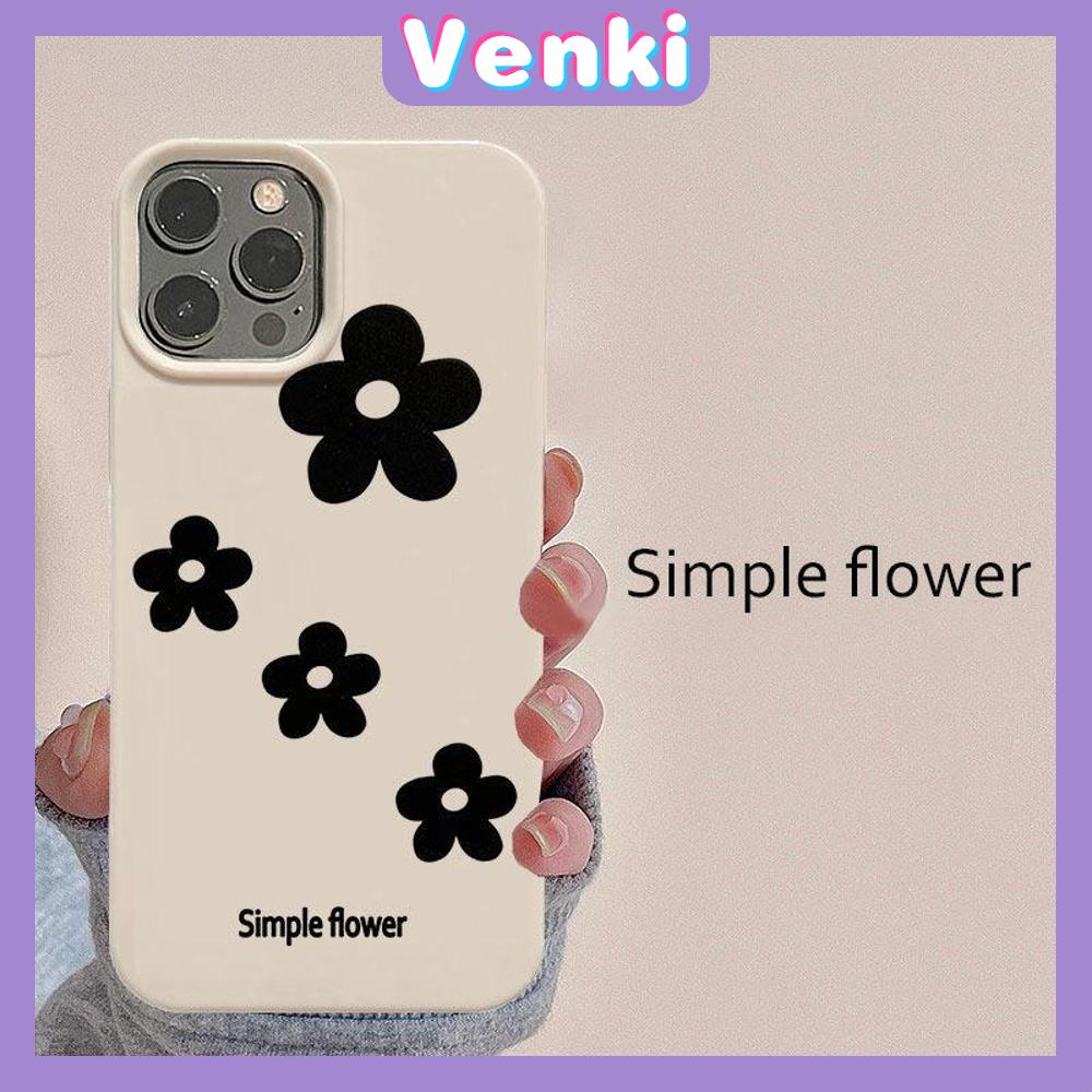 Case For iPhone 14 Pro Max Soft TPU Candy Case Black Simple Flowers Glossy Khaki Back Cover Camera Protection Shockproof For iPhone 13 12 11 Plus Pro Max 7 Plus X XR