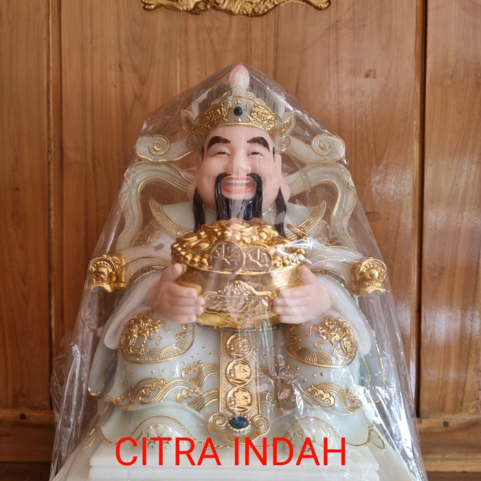 CITRA INDAH - PATUNG RUPANG CAI SHEN DEWA REJEKI 12" ORIGINAL MARMER